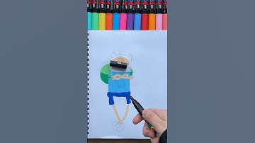 Drawing Finn from Adventure Time with Posca Markers #viral #fyp #shorts