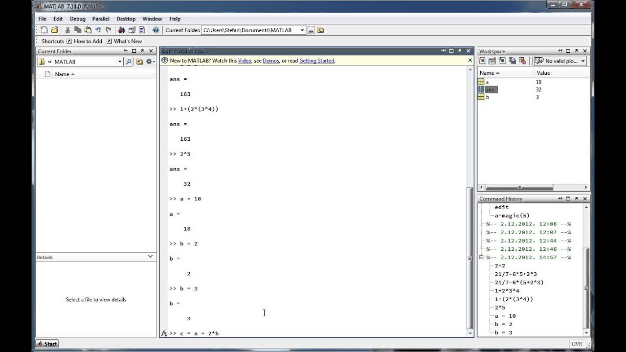 Matlab 02 - Command window, matematički operatori i varijable - YouTube