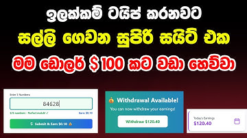 ඉලක්කම් ටයිප් කරලා මුදල් හොයන්න - online jobs sinhala - E money sinhala