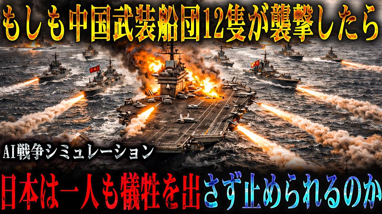 【日本の最強兵器】もしも中国の武装船団12隻が日本のレアアース採掘基地を襲撃したら、日本はなぜ一人の犠牲も出さず完全制圧できたのか？【最新AIシミュレーション】