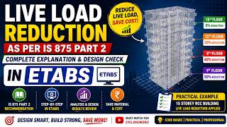 Live Load Reduction in ETABS | IS 875 Explained with Complete Design Verification I #viralvideo