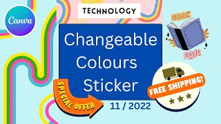 NEW ! 11/2022 Editable Colour Stickers in canva | canvas tutorial screenshot 5
