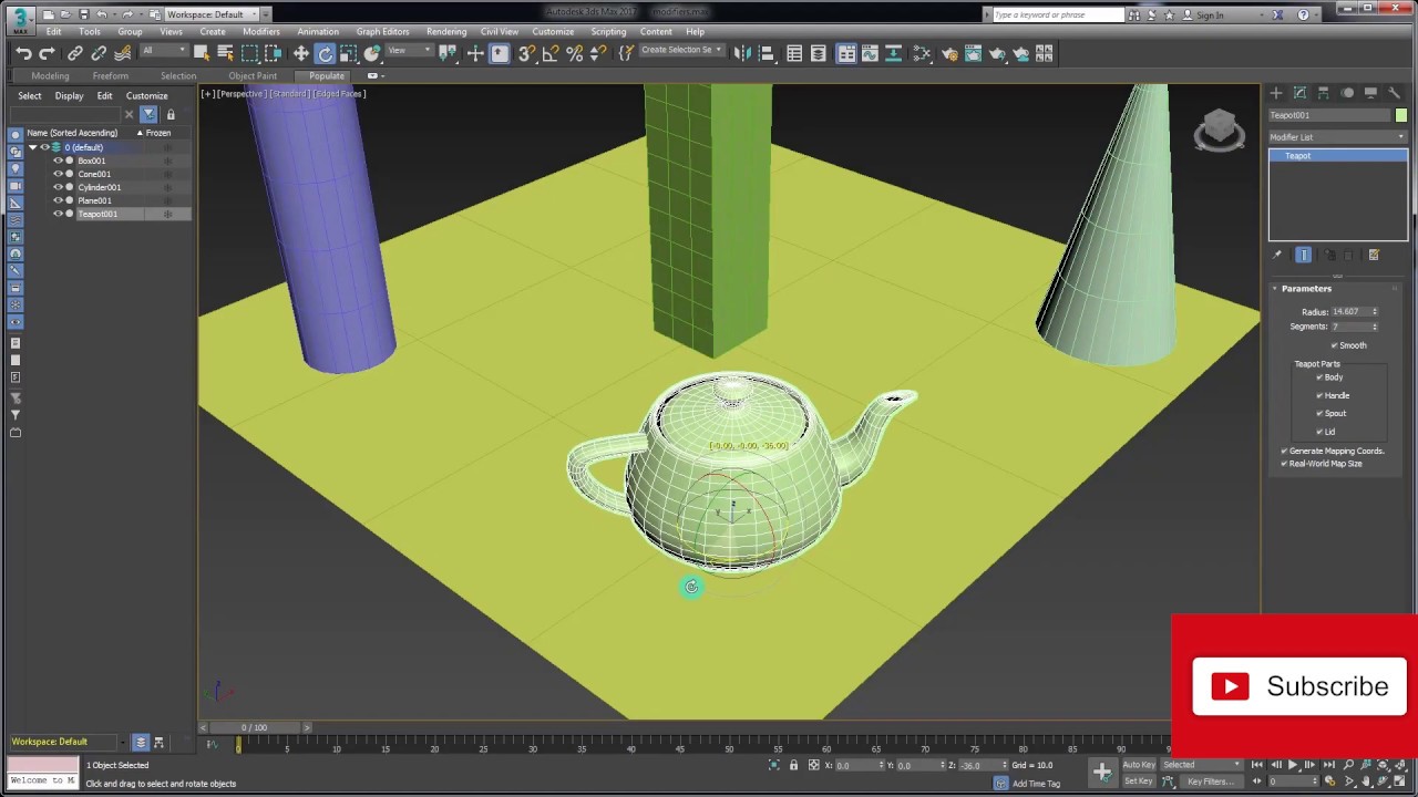 3DS MAX 2019#4 Select and Rotate Tool #3DSMAX #FREETUTORIAL - YouTube