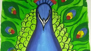 How to draw and paint a beautiful colourful peacock