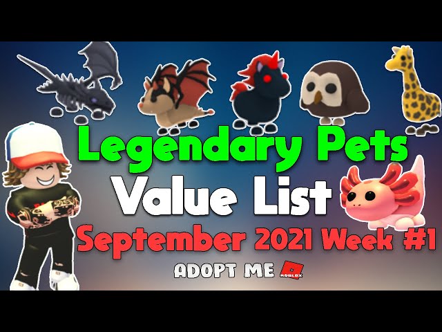 Pet value list 2ND WEEK OF SEPTEMBER, ADOPT ME, ROBLOX,2021 