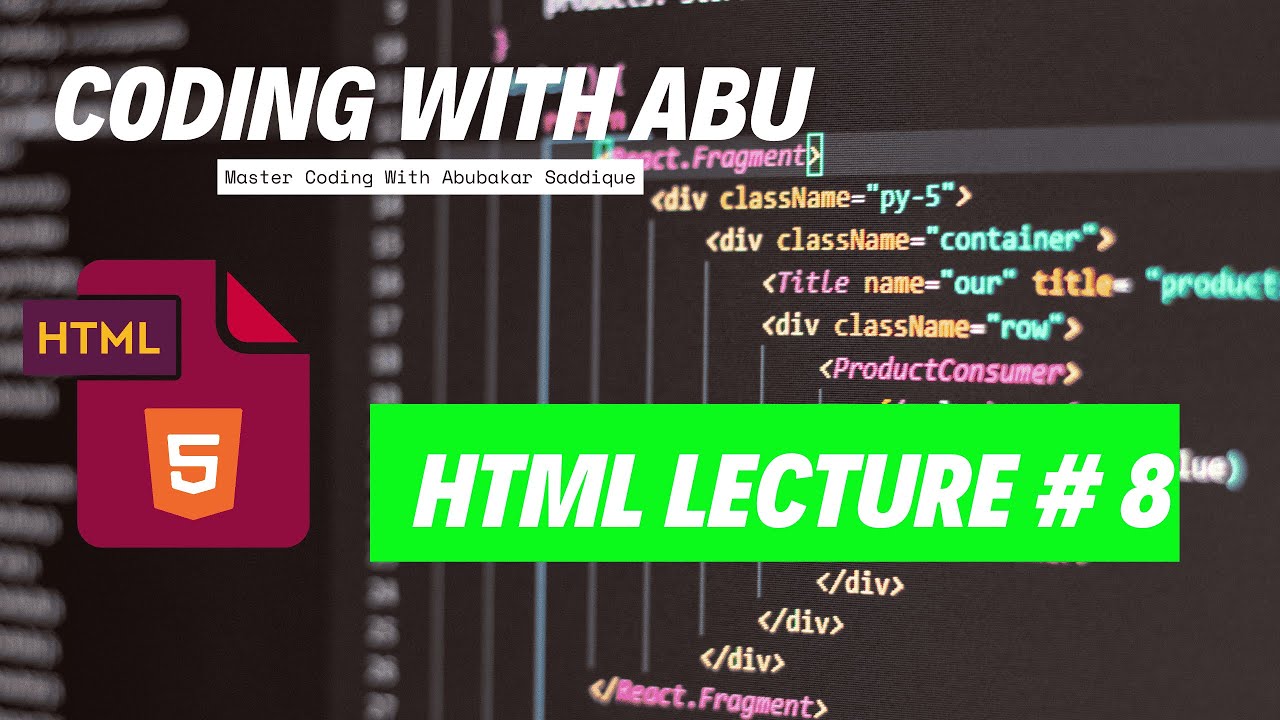 html Course lecture # 8 - YouTube