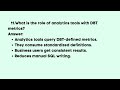 DBT Metrics, Semantic Layer, and Analytics Usage