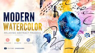 Modern Watercolor Abstract Painting | Relaxing Creative Flow Art