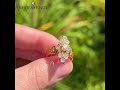 E4930 Golden Cushion &amp; Round Cut White Sapphire Cocktail Engagement Ring For Women