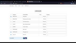 Simple Ordering System using PHP DEMO