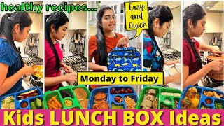🍱 Kid's Favorite ஸ்கூல் Lunch Box Recipe | 5 DAYS Easy, Quick, Healthy 🥕 ideas | School | Tamil VLOG