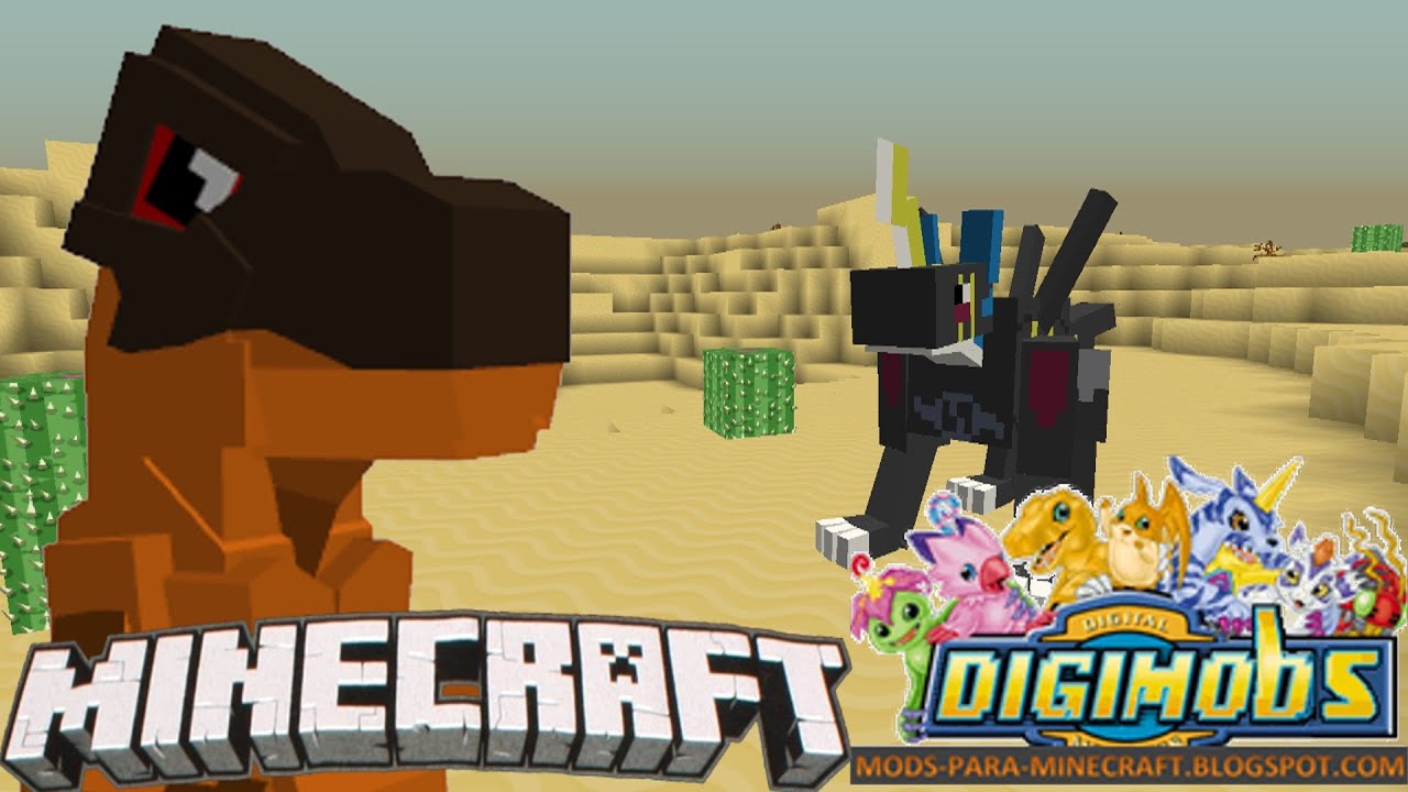 Digimones en Minecraft! | DIGIMOB MOD! 1.7.10 - 1.7.2 - YouTube