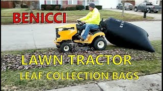 Benicci Lawn Tractor Leaf Bag Test on Cub Cadet XT2 Riding Mower