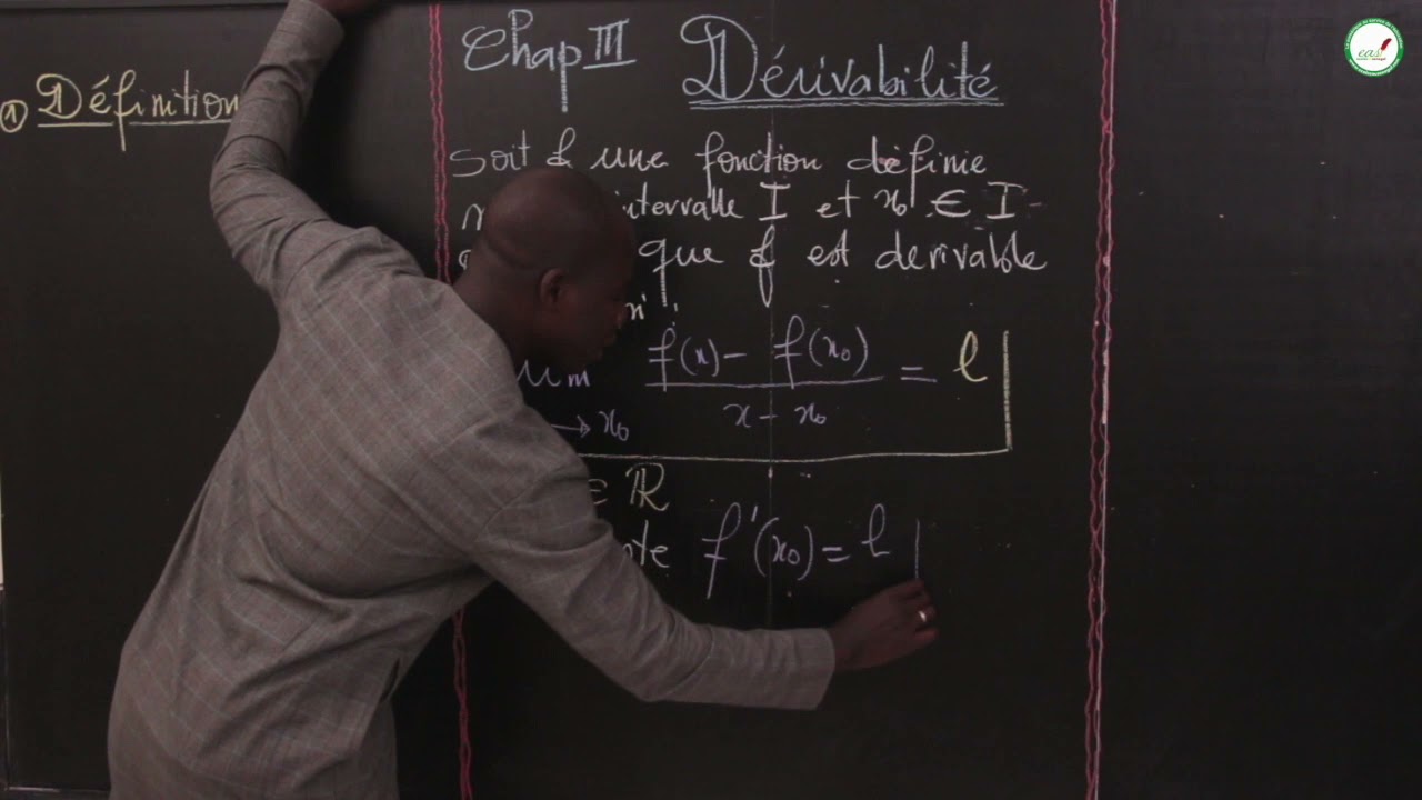 Cours - Terminale L -  Mathématiques :La Dérivabilité / M. Mbow
