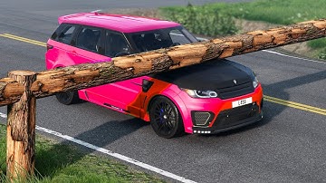 Car vs LOG TRAP 🔥 BeamNG Drive
