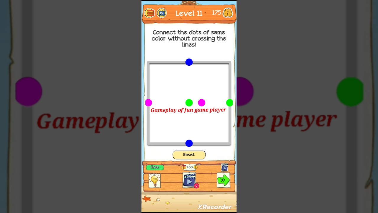 brain who ? level 11 , connect the dots of same colour without touching the lines, 