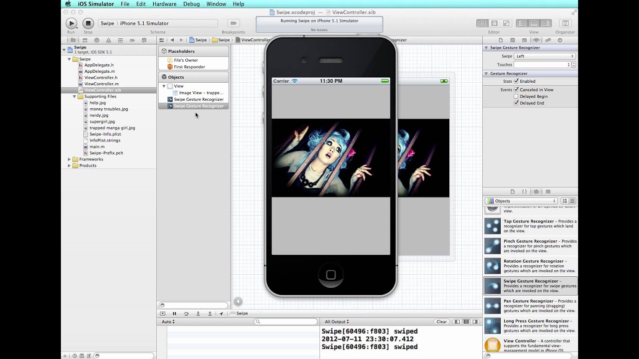 iOS - Swipe Gesture - YouTube