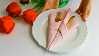 EASY napkin folding idea | Сложить салфетку красиво