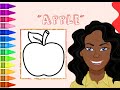 COLORING A RED APPLE 🍎 | MS.COURTNEY'S COLORING CORNER