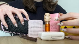 Tapping on makeup and hair products ASMR | no talking or mouth sounds | Candie ASMR