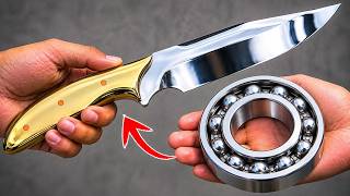 Making a Beautiful Combat Knife from a Rusty Bearing