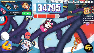 Snake Game | Snake io Swords and Demons Play 3 Event Games | New Skin Unlocked | Snake.io #Gameplay