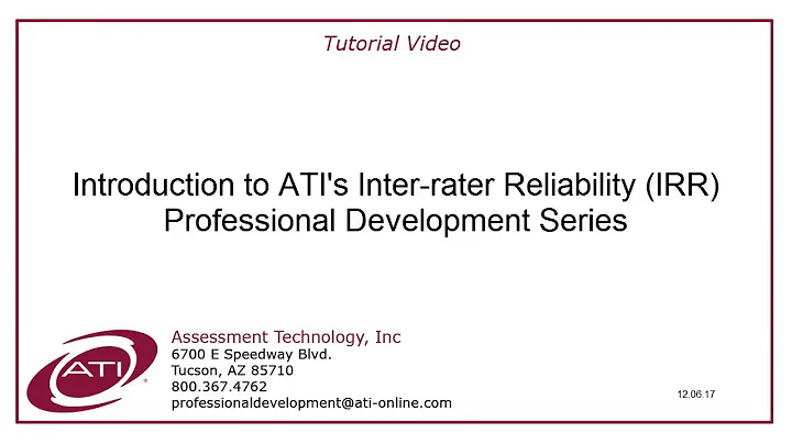 Pre-K: Introduction to ATI's Inter-rater Reliability