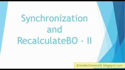 Informatica MDM - Synchronization and RecalculateBO   II