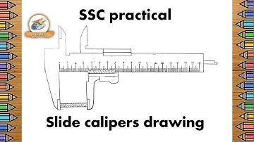 how to draw slide calipers/how to draw vernier scale/slide calipers drawing/vernier scale drawing