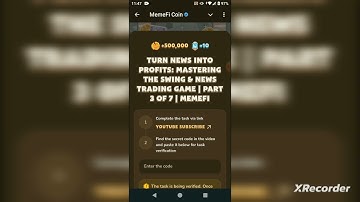 MemeFi Video Code | Turn News into Profits: Mastering the Swing & News Trading Game #memefi#code