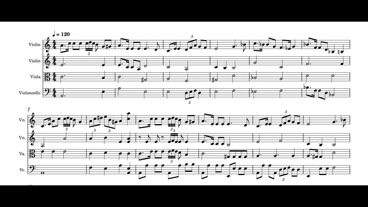A Short Piece for String Quartet