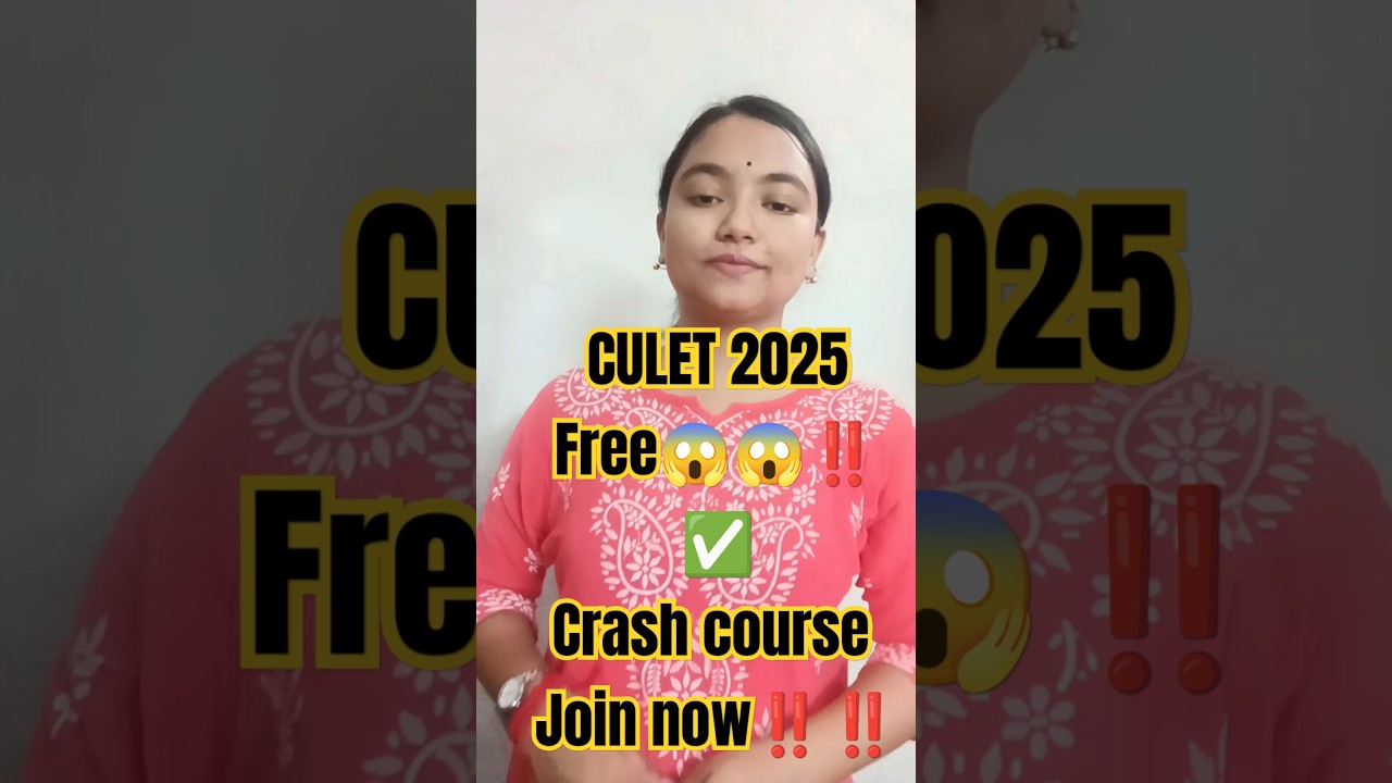 CULET 2025 FREE Crash course 😱✅‼️ 