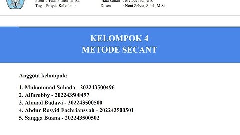 METODE SECANT | MATLAB | TUGAS METODE NUMERIK