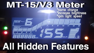 MT-15/V3 Meter all hidden features|name change|screen brightness|rpm light|change settings
