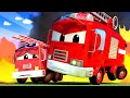 Frank das Feuerwehrauto und Klein Frank löschen ein Feuer in der Schule - Cartoons für Kinder 🚓 🚒