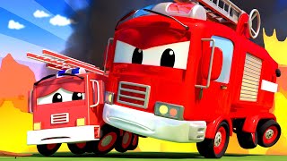 Frank das Feuerwehrauto und Klein Frank löschen ein Feuer in der Schule - Cartoons für Kinder 🚓 🚒