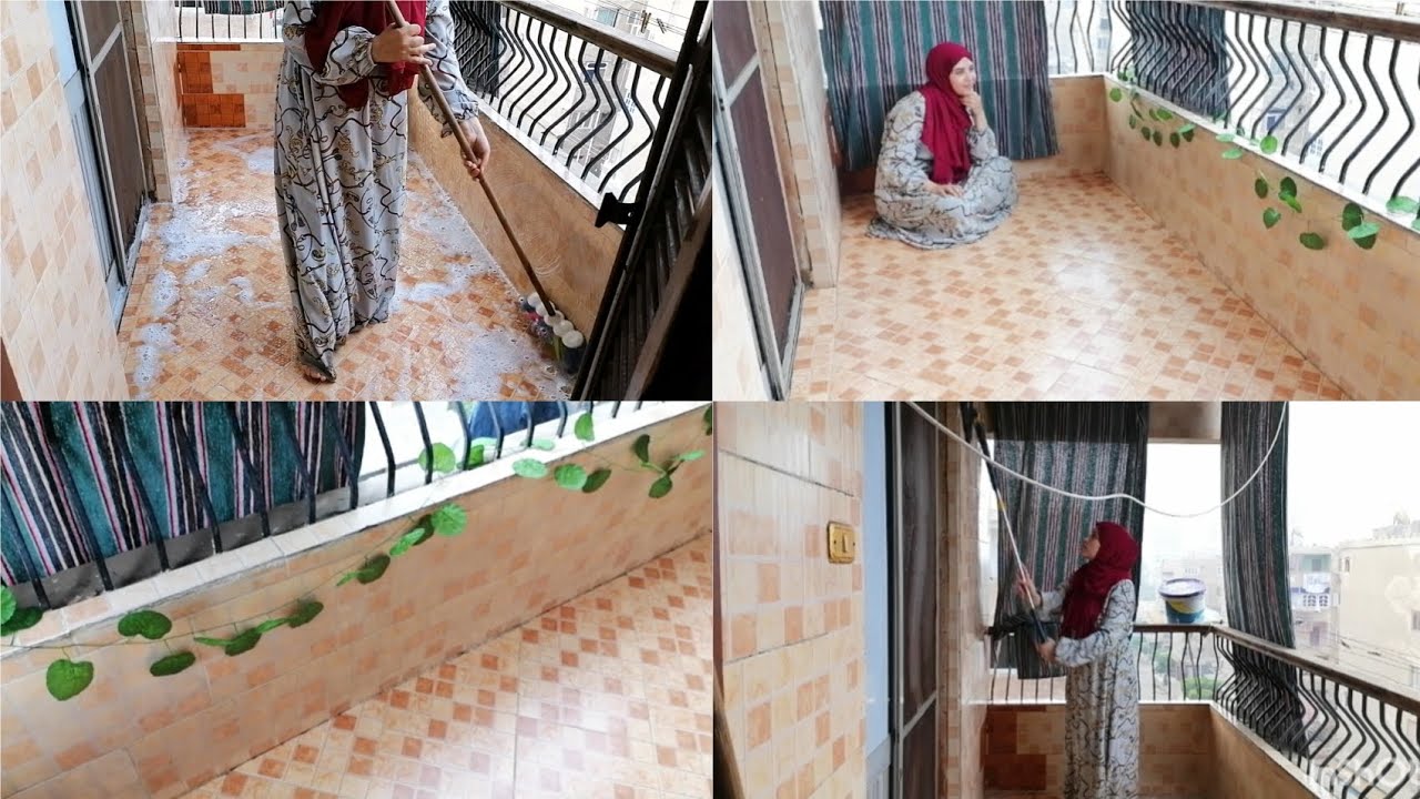 لازم تشوفوني حل😊روتين تنظيف عميق للبلكونة💪هون على نفسك الدنيا تهون   الحمدلله على نعمة الرضا