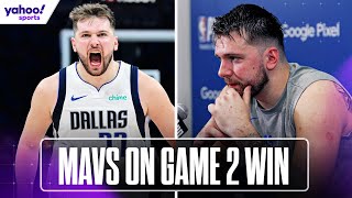 MAVERICKS' Luka Doncic, P.J. Washington & Jason Kidd REACT to Game 2 WIN over THUNDER | Yahoo Sports