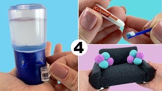 4 Things to Make Easy Barbie Doll  DIY Miniature Tips and Tricks