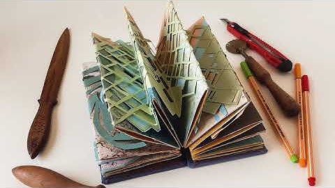Papercutting and Bookbinding tutorial || simple accordion book made from cut paper