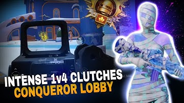 Conqueror lobby 1v4 Clutches💀 | Insane BGMI Gameplay