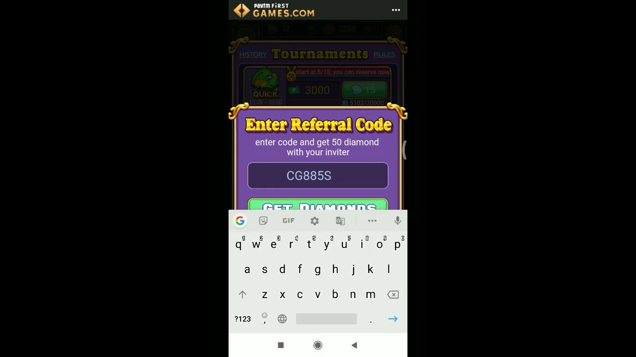 Paytm first games enter refer code 👉CG884S