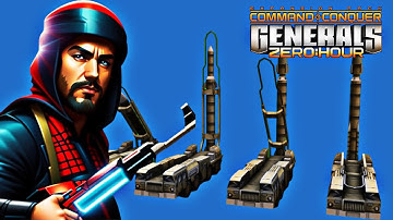 Command & Conquer Generals Zero Hour USA 1 vs 2 HARD GLA Demolition (Tournament Desert)