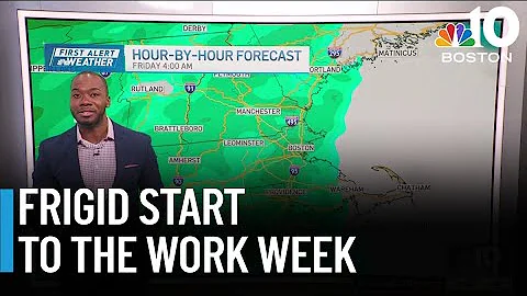 Arctic air settles over New England to start the work week