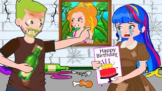 RICH Vs POOR Family! Poor Little Princess Feels Lonely on her BirthDay! Poor Princess Life Animation