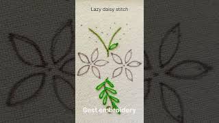 Hand embroidery lazy daisy stitch / how to do lazy daisy stitch