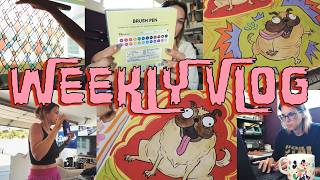 painting pugs, window update, and new brush pens | VLOG 184