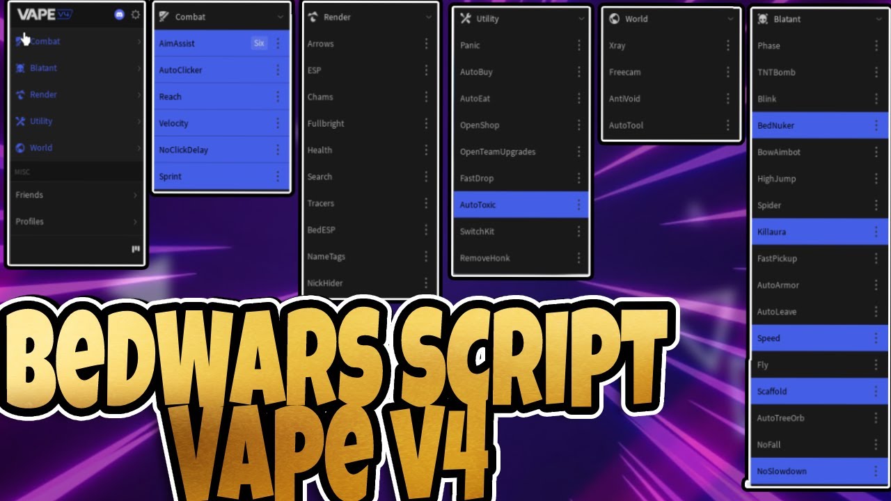 Bedwars script vape v4 roblox youtube