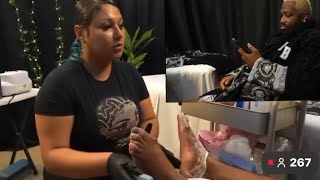 Adrien Broner get feet done for first time