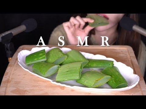 ASMR Aloe Challenge Eating Sound Mukbang 껍질 채 먹는 알로에 사포나리아 리얼사운드 먹방 | ENG SUB